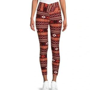 Nobo Aztec printed leggings Womens size  small, medium high rise fitted rusted